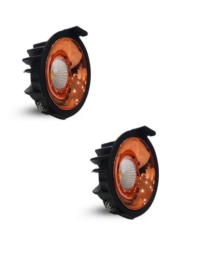 D'Mak مصباح D'Mak LED COB بقوة 7 واط ذو هيكل أسود مع عاكس ذهبي وردي (2، 3 في 1) - Image 1