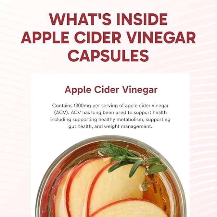 Clinical Effects Apple Cider Vinegar Capsules - 1300mg Pure Apple Cider Vinegar for Weight Management, Heart Health, and Energy Support - 60 Veggie ACV Pills - Made in The USA - Image 5