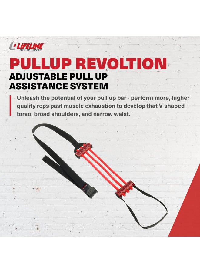 Lifeline Pull Up Revolution Assistance System to Improve Arm, Shoulders and Chest Strength with Assisted Pull Ups and Chin Ups, 3 x 10 x 6.5 inches Red - Image 2