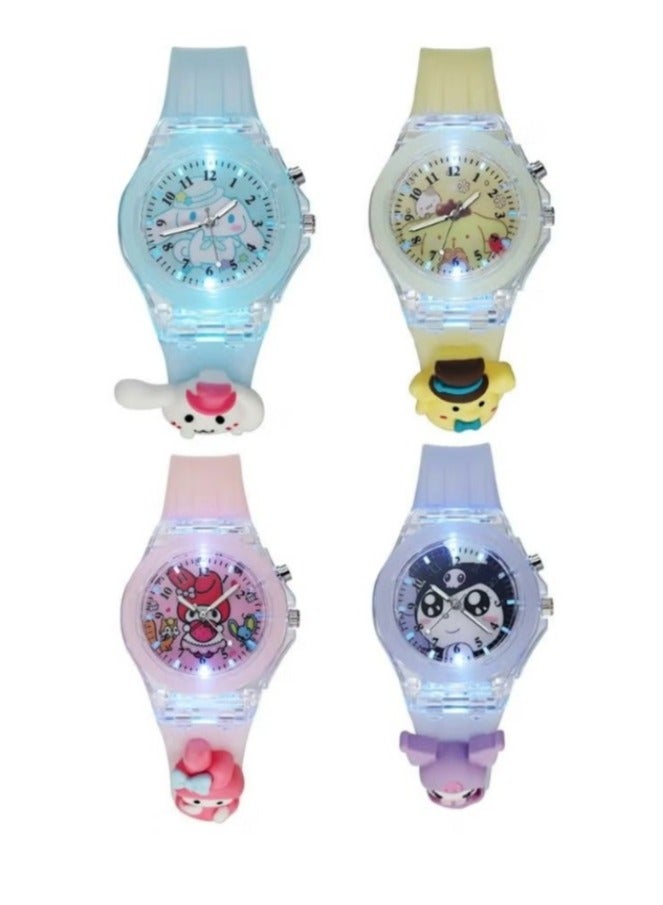 4 Pcs Kids Watches,3D Lovely Cartoon Digital Sport Watch Silicone Wristwatches Best Gift for 3-11 Year Old Girls Boys,Time Teaching Easy to Read Time Clearly at Night  - Image 1