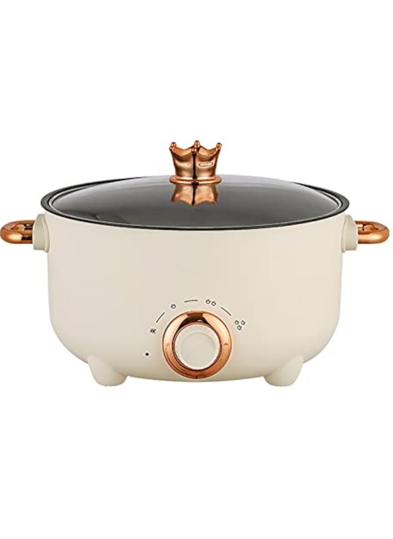 Arabest 24cm Multifunctional Cooking Pot, Deep Wall Design Safe Temperature Control 3 Gear Knob Electric Pot High Power Steaming and Cooking Coating Liner for Kitchens  - Image 4