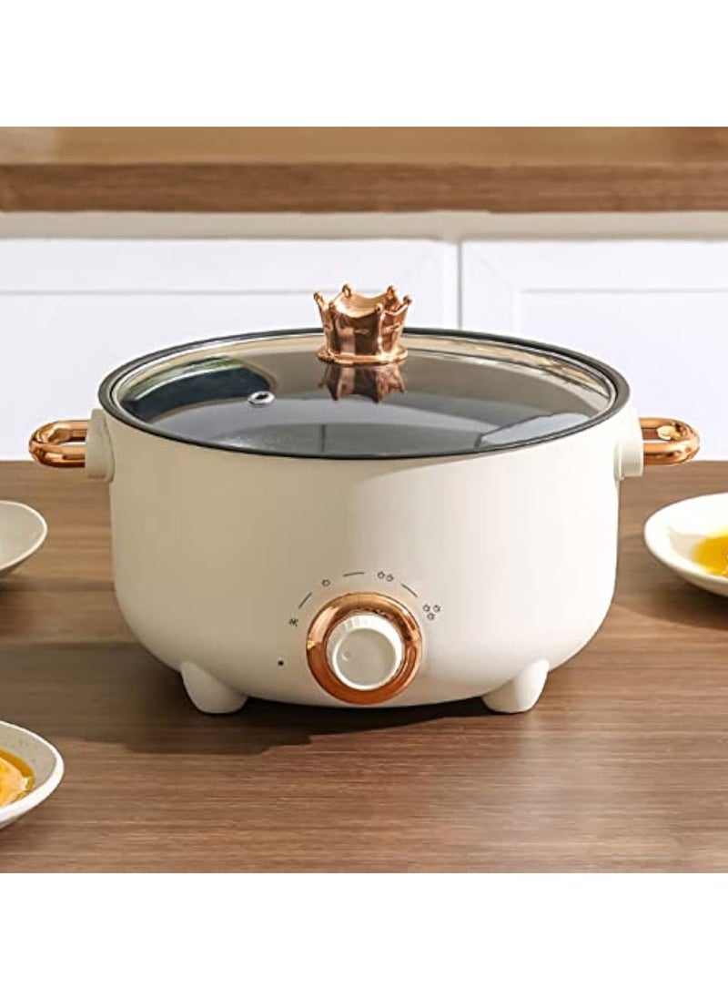 Arabest 24cm Multifunctional Cooking Pot, Deep Wall Design Safe Temperature Control 3 Gear Knob Electric Pot High Power Steaming and Cooking Coating Liner for Kitchens  - Image 3