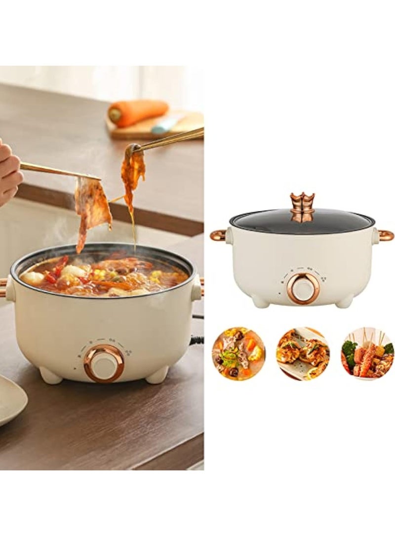 Arabest 24cm Multifunctional Cooking Pot, Deep Wall Design Safe Temperature Control 3 Gear Knob Electric Pot High Power Steaming and Cooking Coating Liner for Kitchens  - Image 2