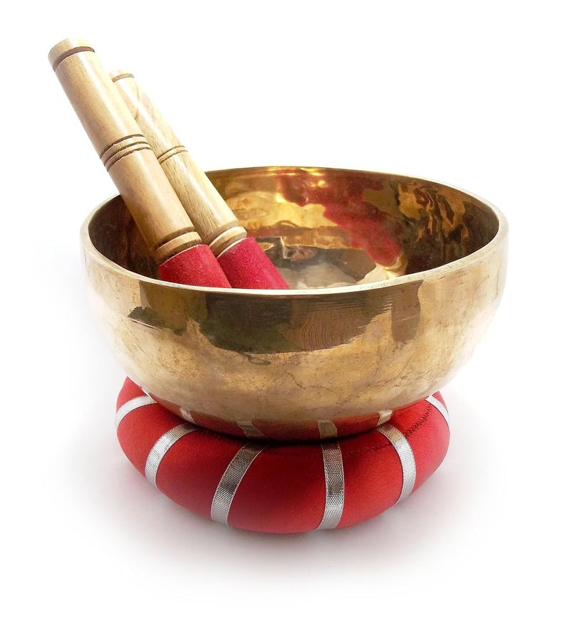 Uv Creation Handmade Tibetan Buddhist Singing Bowl 7 inches Meditation Bowl with Stick and Cushion - Image 1