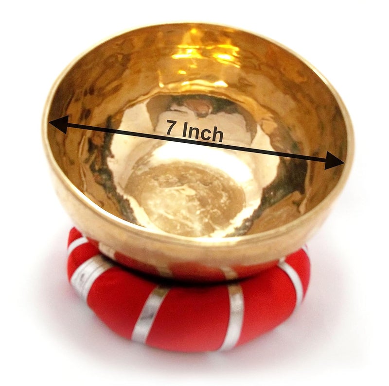 Uv Creation Handmade Tibetan Buddhist Singing Bowl 7 inches Meditation Bowl with Stick and Cushion - Image 5