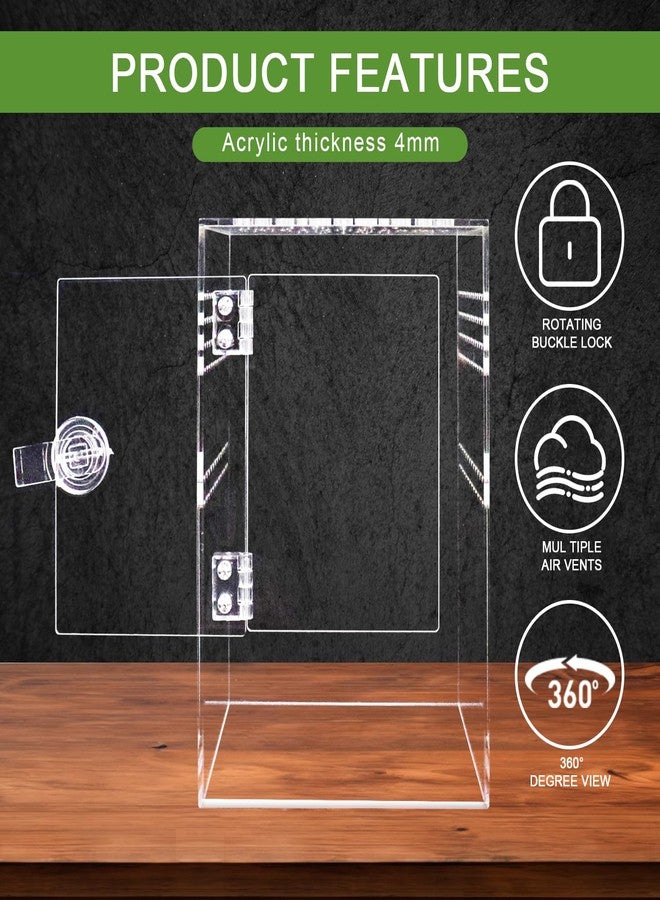 SORWATEE Spider Terrarium Kit, Jumping Spider Enclosure with Hideout, Rope Bridge, Ledge Ladder, Micro Habitat Terrarium for Small Tree Dwelling Reptiles, Arboreal Tarantula Enclosure (6x6x9 Inches) - Image 3
