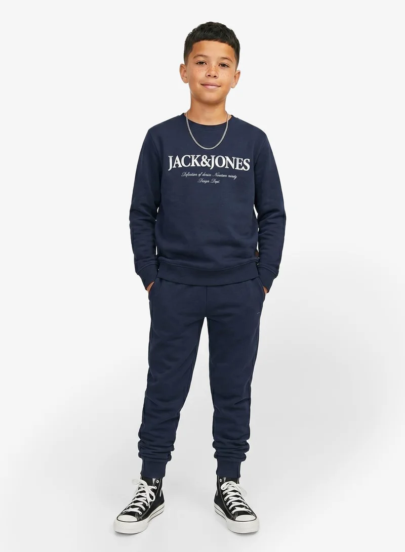 Jack & Jones Junior Kids Jjdevin Dayton Print Crew N Jnr Sweatshirt