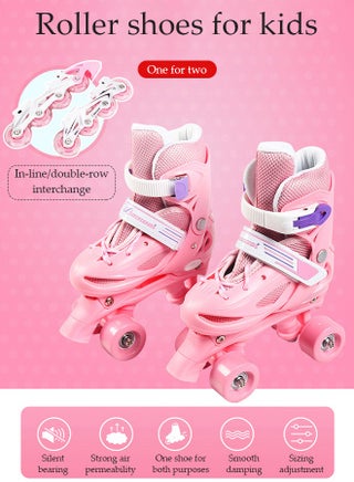 Roller Skates, Children's Roller Skates,Adjustable Size, Double Row 4 Wheels, Durable And Collision Resistant，Suitable For Girls And Boys,Suitable For Sizes 30 To 33,S - view 2