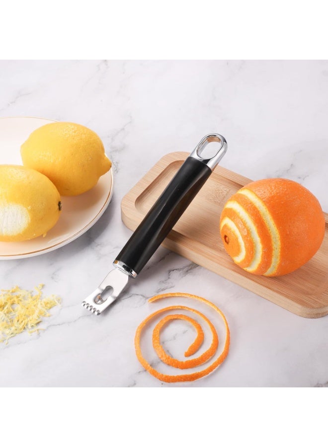 كيلا 2 قطعة سكين فضي من الفولاذ المقاوم للصدأ فضي اللون من الفولاذ المقاوم للصدأ، مجموعة أدوات تزيين الكوكتيل الاحترافية 2 في 1، أداة تقشير فائق الحدة لتقشير قشرة الليمون والفاكهة البرتقالية والليمون في المطبخ - Image 2