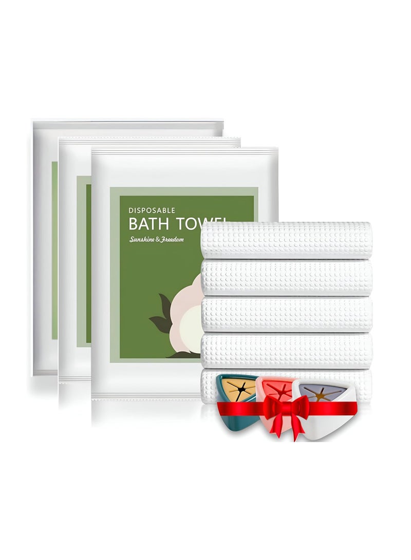 آركشاين مناشف استحمام للاستخدام مرة واحدة من ArcShine® - عبوة من 8 مناشف مع علاقات تعليق | متعددة الأحجام والعبوات - ناعمة، ماصة ومعبأة بشكل فردي للاستحمام أثناء السفر، السبا، النادي الرياضي، الفنادق، التخييم والرياضات (70 × 140 سم) - Image 1