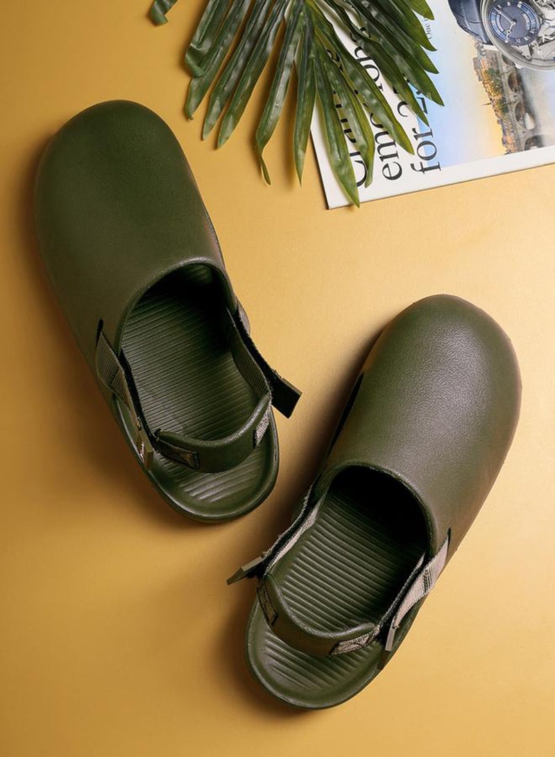 YOHO Men Olive Glide Clogs with Adjustable Strap - Image 4