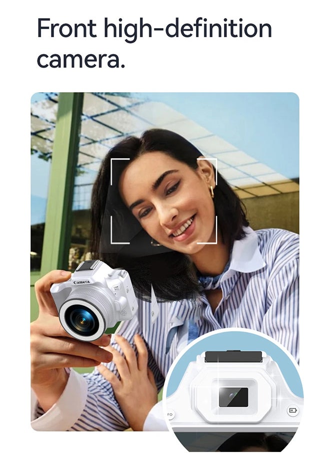 Generic D11 Rotating Lens Digital Camera Dual Camera Mini DSLR for Vlogging Selfie HD Portable Travel Photography, 48MP, 2inch IPS Screen, Auto Focus 16X Zoom with 128G Memory Card  - Image 3