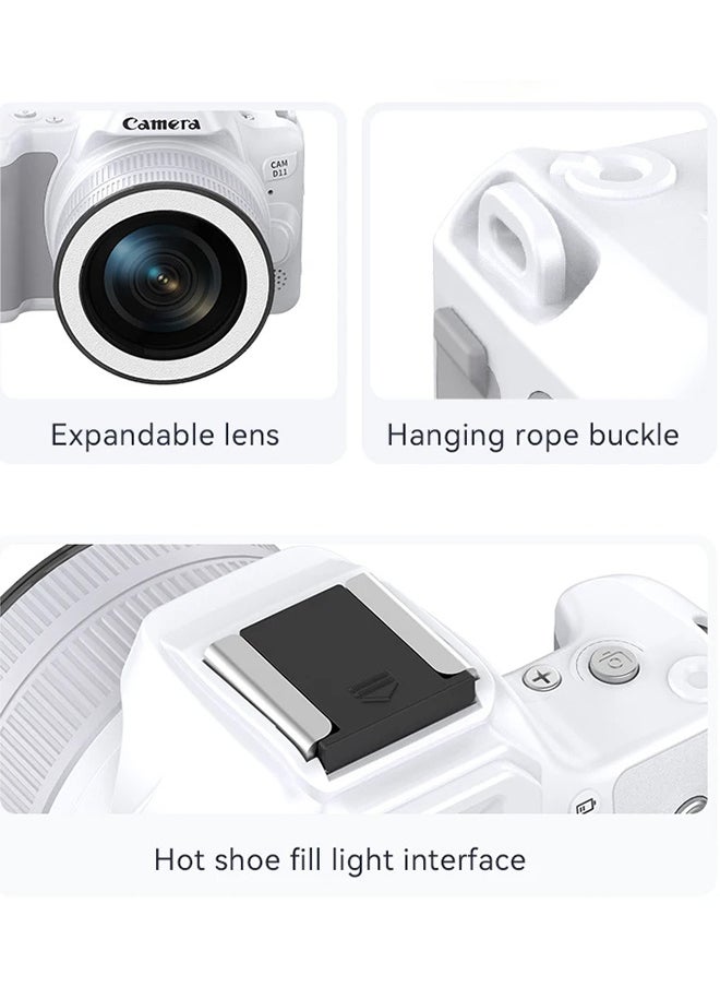 Generic - D11 Rotating Lens Digital Camera Dual Camera Mini DSLR for Vlogging Selfie HD Portable Travel Photography, 48MP, 2inch IPS Screen, Auto Focus 16X Zoom with 128G Memory Card - Image 1