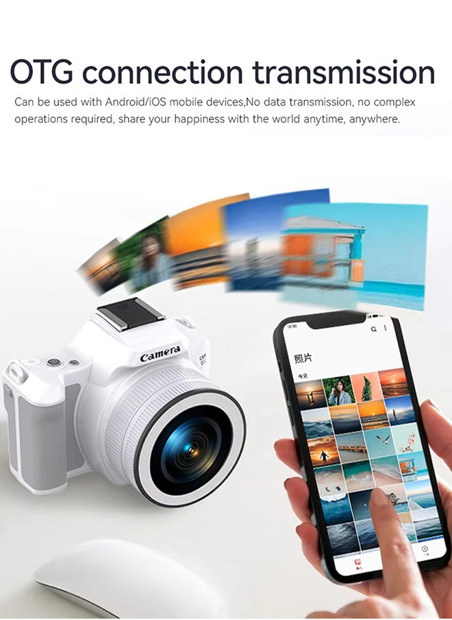 Generic - D11 Rotating Lens Digital Camera Dual Camera Mini DSLR for Vlogging Selfie HD Portable Travel Photography, 48MP, 2inch IPS Screen, Auto Focus 16X Zoom with 128G Memory Card - Image 1