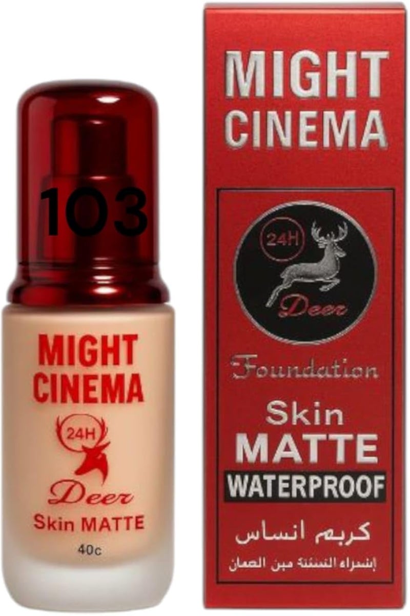 كريم أساس غير لامع مقاوم للماء يدوم 24 ساعة، لون غزال، 40 مل (103)