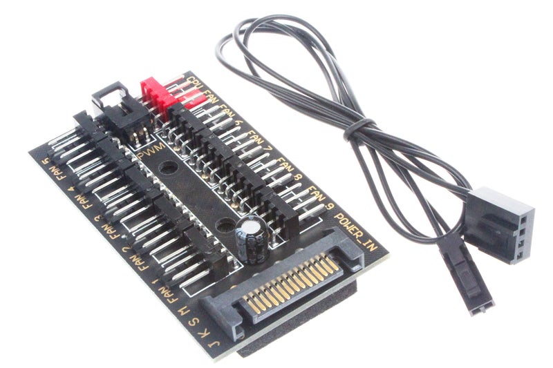 NOYITO 10-Channel PC Fan PWM HUB SATA Port Power Supply Maximum Support 10-Channel PWM Fan Temperature Control Suitable for Motherboard 3Pin 4Pin Fan - Image 1