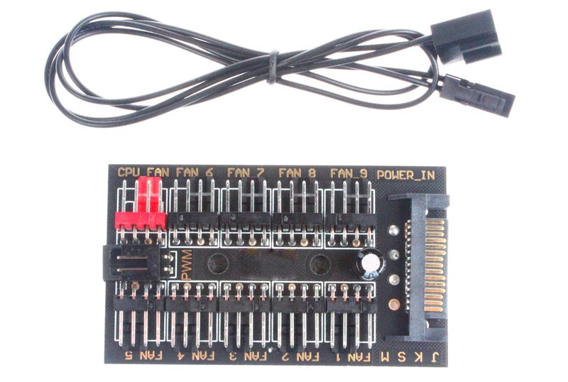 NOYITO 10-Channel PC Fan PWM HUB SATA Port Power Supply Maximum Support 10-Channel PWM Fan Temperature Control Suitable for Motherboard 3Pin 4Pin Fan - Image 2