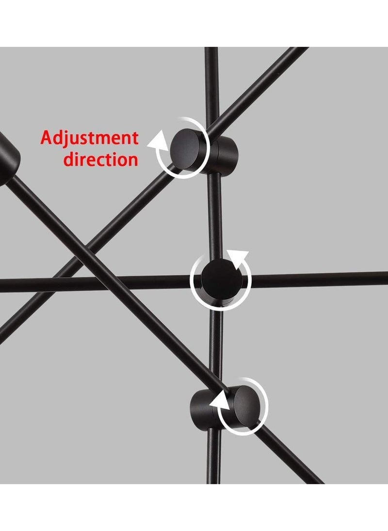 Haikomin Modern Sputnik Chandelier 6-Light Black Ceiling Lighting Mid-Century Pendant Light Fixture for Kitchen Island Dining Room Living Room Bedroom  - Image 3