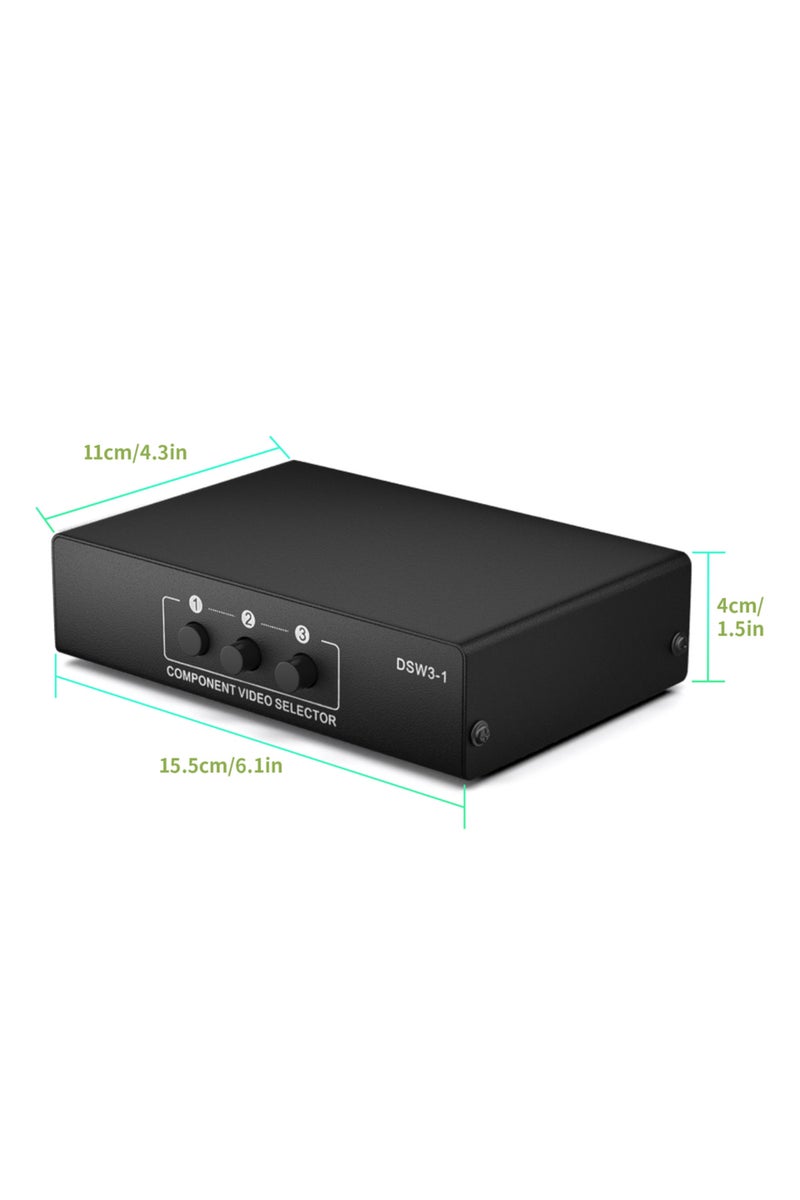 Green Tiger Other check note RGB component Switch selector box 3 in 1 out 5 RCA L/R Ypbpr component Switch AV Sw - Image 5