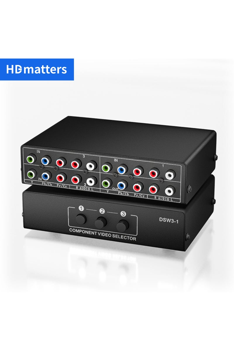 Green Tiger Other check note RGB component Switch selector box 3 in 1 out 5 RCA L/R Ypbpr component Switch AV Sw - Image 1