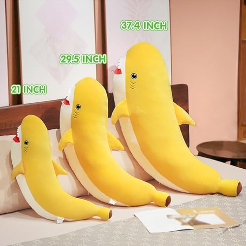 PEACH CAT Banana Shark Plush 21 Large Shark Stuffed Animal Soft Banana Plush Toys Gifts for Kids Yellow - Image 5