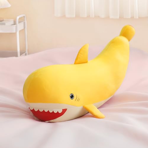 PEACH CAT Banana Shark Plush 21 Large Shark Stuffed Animal Soft Banana Plush Toys Gifts for Kids Yellow - Image 1