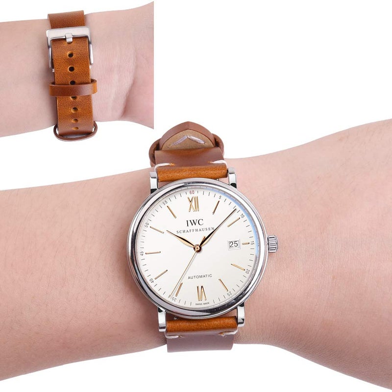 Ritche أحزمة ساعة جلدية أصلية كلاسيكية 20 مم لساعة أوميغا × سواتش مونسواتش مع إطلاق سريع، أحزمة جلدية عتيقة متوافقة مع ساعة تيمكس ويكندر للرجال، هدايا الفيل الأبيض، هدايا صغيرة للرجال - Image 3