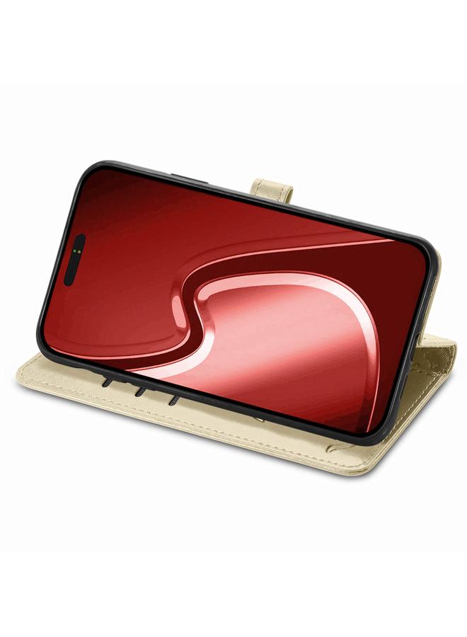 اس-توب جراب لهاتف iPhone 15 Pro Max مصنوع من الجلد المنقوش بنقشة قطة وكلب - Image 4