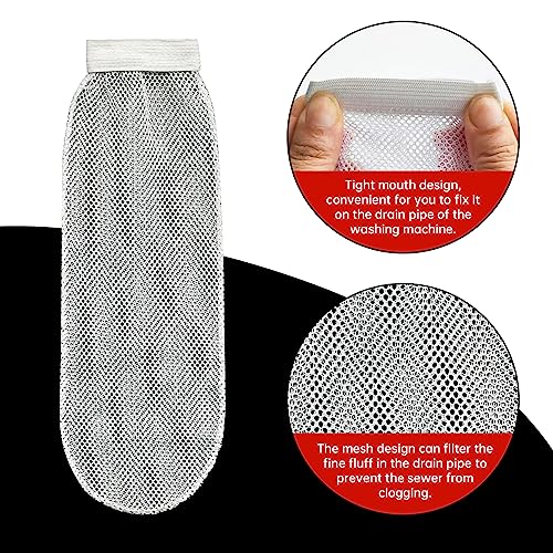 Nufiwra 32-Piece Lint Trap and Cable Ties Set for Washing Machine, Includes 8 Nylon Mesh Lint Traps and 24 Cable Ties, Easy and Effective Lint Filtration (White) - Image 3