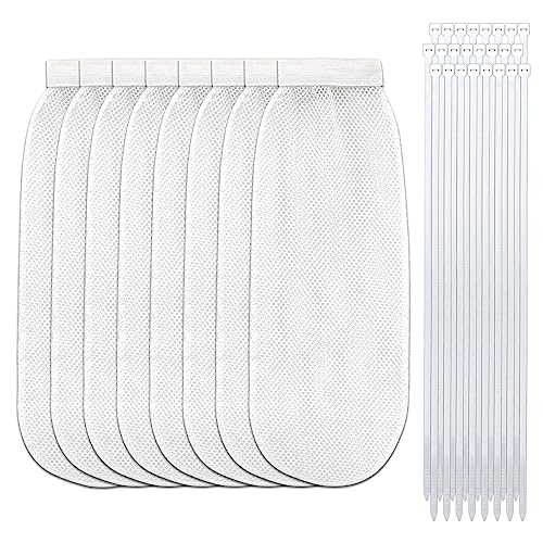 Nufiwra 32-Piece Lint Trap and Cable Ties Set for Washing Machine, Includes 8 Nylon Mesh Lint Traps and 24 Cable Ties, Easy and Effective Lint Filtration (White) - Image 1