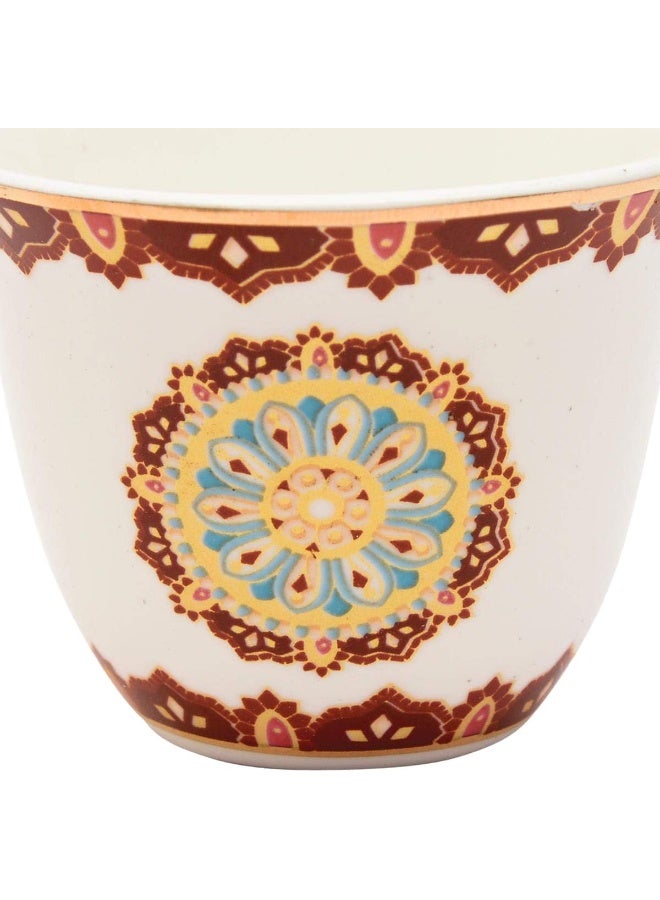 Shallow Bone China Moroccan 12-Piece Cawa Set, Multicolor - Image 4