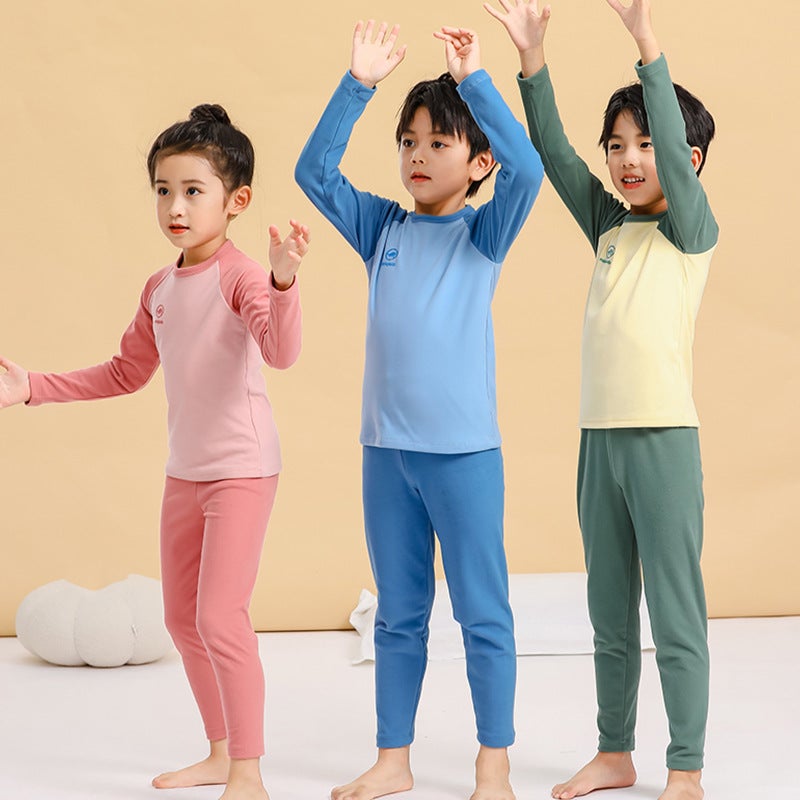 Boys' Autumn Clothes Long Pants Suit Bottoming Medium And Big Children'S Sweater Pants Pajamas Girls' Children'S Thermal Underwear - Image 2