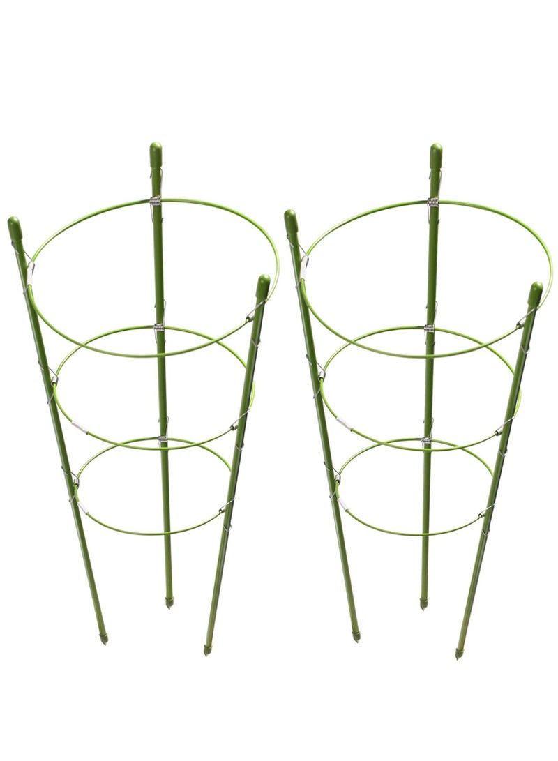 Excefore 2 Pack Plant Support Cage Rust Resistant Garden Plant Support Ring Plant Stake Plant Support for Tomato, Trellis, Climbing Plant, Flower  - Image 1
