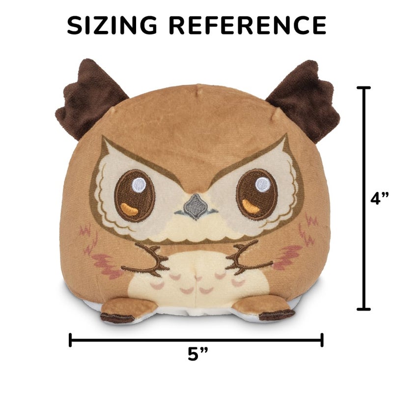 TeeTurtle Reversible Dungeons and Dragons Owlbear 4-Inch Two-Sided Flip Plush Toy with Embroidered Details - Cute Mini Collectible Plush for Kids, Teens, and Adults - Image 4
