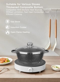HK 12-Piece Granite-Coated Nonstick Pan, Stockpot, Frying Pan and Pot Set  - Image 4