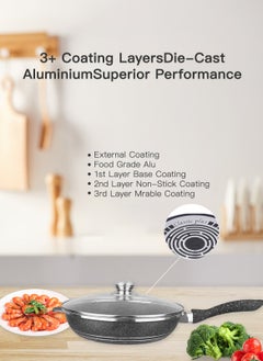 HK 12-Piece Granite-Coated Nonstick Pan, Stockpot, Frying Pan and Pot Set  - Image 5