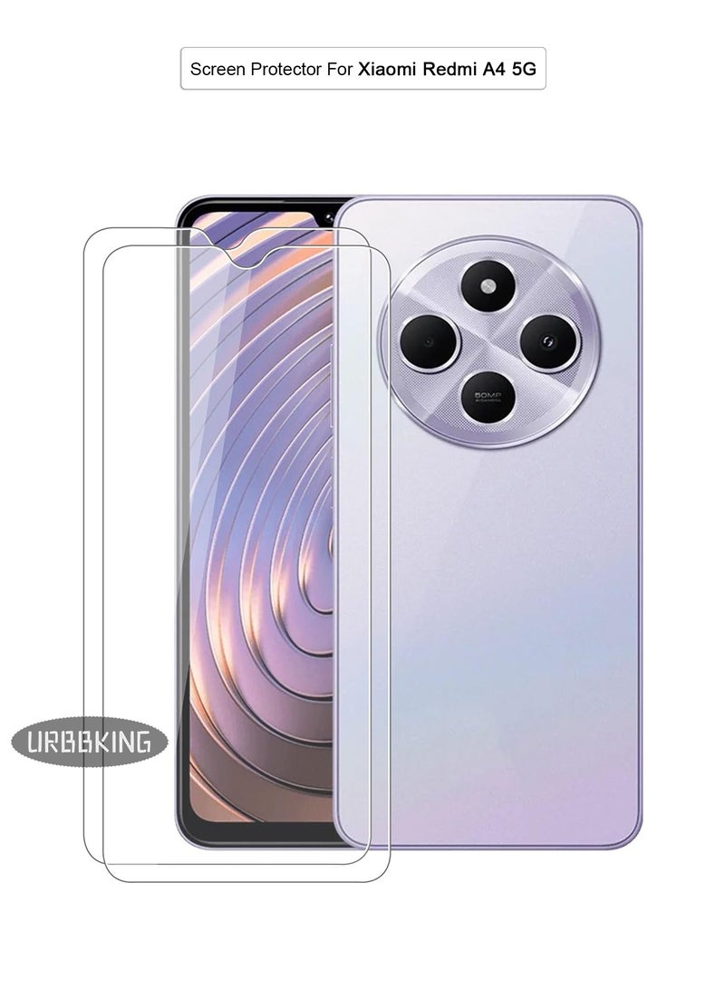 URBBKING Pack of 2 Screen Protectors, 9H Tempered Glass Screen Protector for Xiaomi Redmi A4 5G