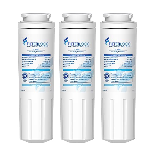 Filterlogic UKF8001 Replacement for EveryDrop Filter 4 Whirlpool EDR4RXD1 Maytag 4396395 UKF8001AXX200 UKF8001AXX750 469006 Puriclean II FLRF07 Refrigerator Water Filter Pack of 3