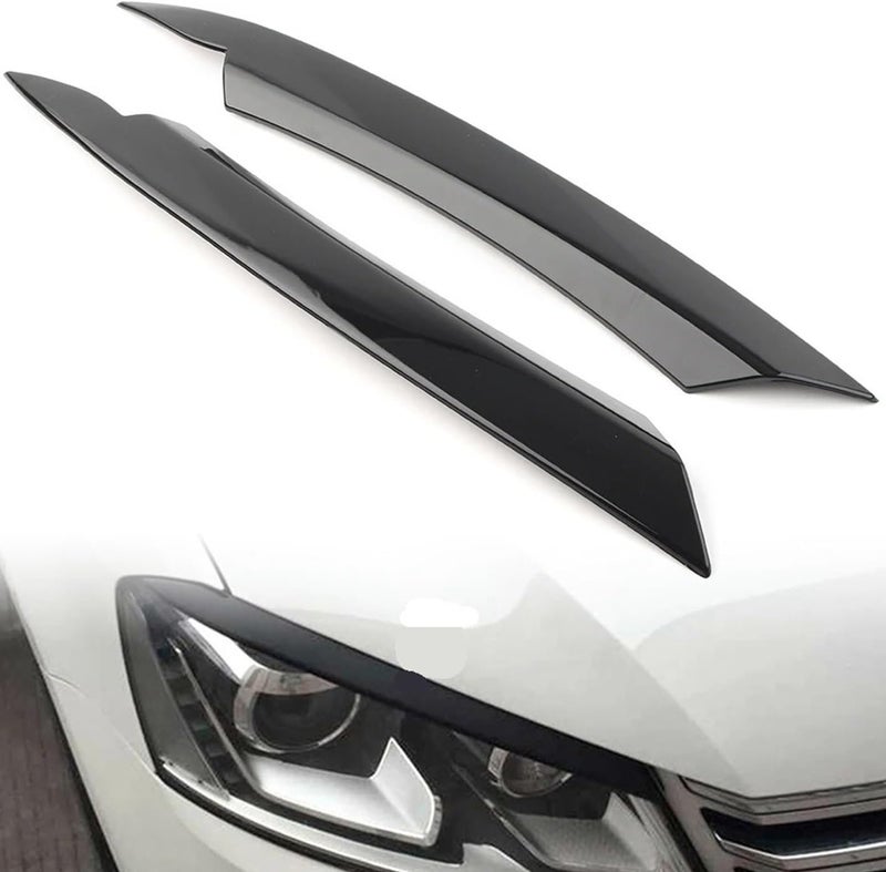 Vuzmode Glossy Black Headlight Eyelid Trim for VW Passat B7 - Image 1