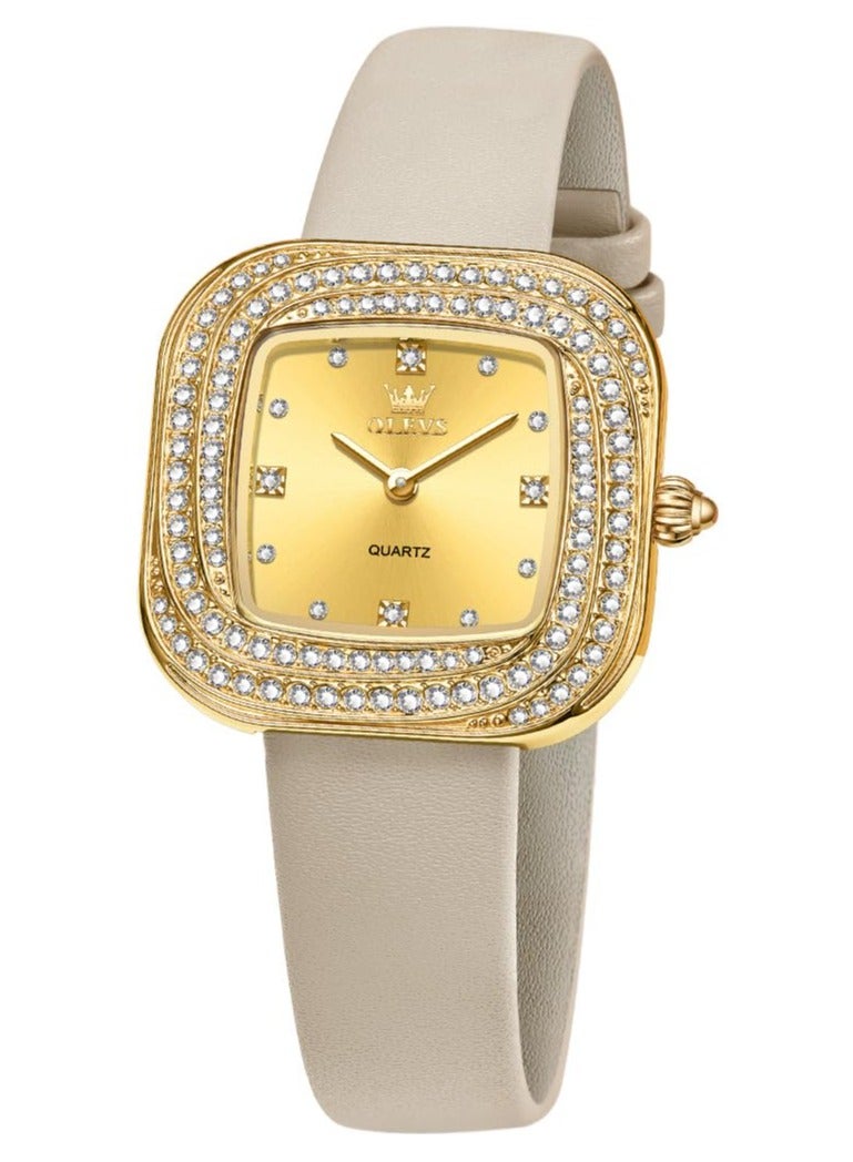 OLEVS Women's Business Leather Strap Small Dial Formal Analog Quartz Waterproof Luminous Classic Casual Retro Strap 5512 - Image 1
