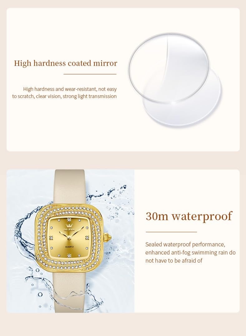OLEVS Women's Business Leather Strap Small Dial Formal Analog Quartz Waterproof Luminous Classic Casual Retro Strap 5512 - Image 5