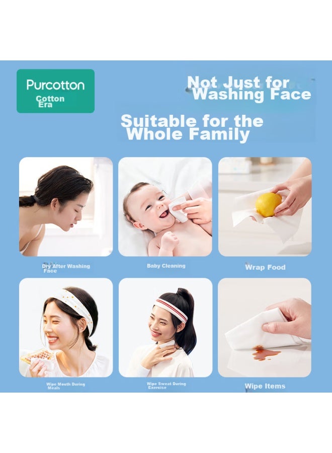 Purcotton Facial Cleansing Wipes, 100 Sheets*1 Pack, Soft Cotton Wipes, Disposable Towels For Whole Family, 15*20cm - Image 4