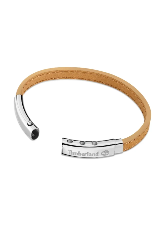 Timberland Amity Silver & White Pearl Brown Chain Bracelet for Women