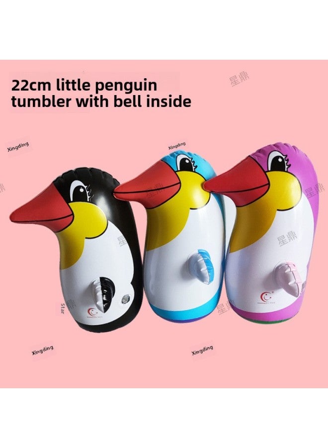 Special Large Inflatable Penguin Tumbler Children PVC Inflatable Toys Color Penguin Gift Stall-Color:22cm Color Penguin - Image 1