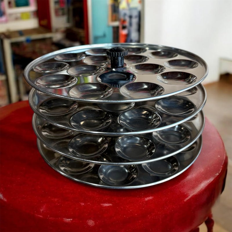 GBW Stainless Steel Idly Idli Stand Compatible for Outer Lid Cooker18x4 Plates Steel Standard Mini Idli - Image 2
