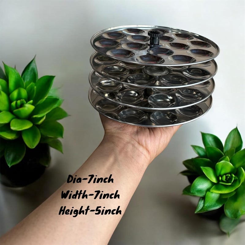 GBW Stainless Steel Idly Idli Stand Compatible for Outer Lid Cooker18x4 Plates Steel Standard Mini Idli - Image 5