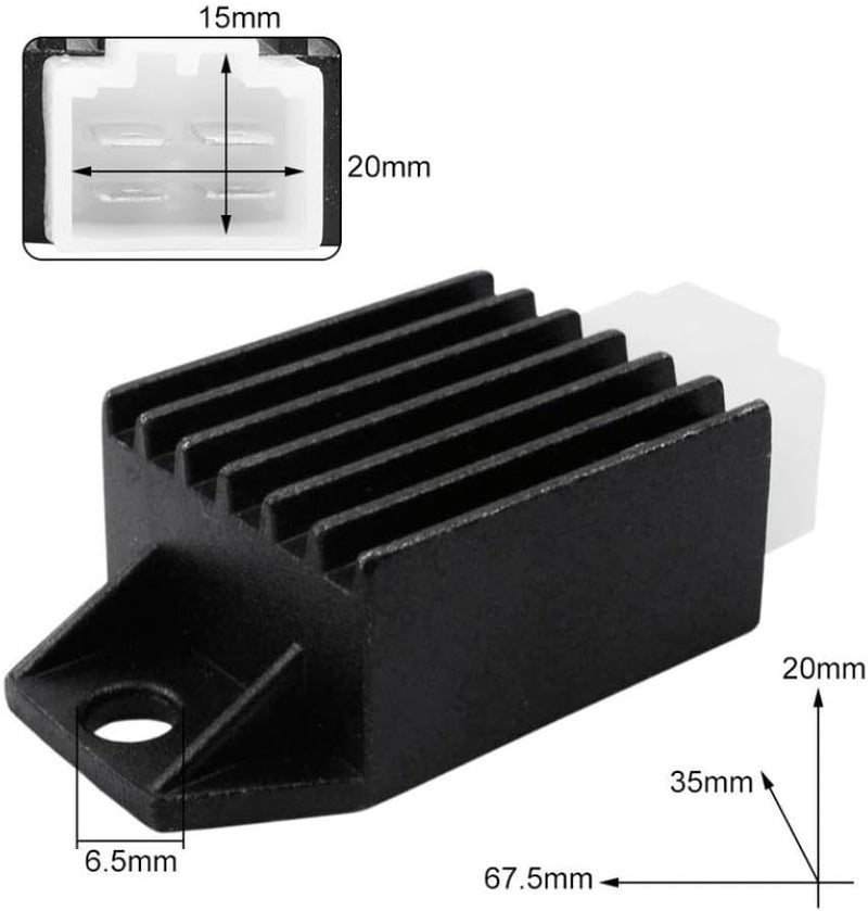 12V 4pin Voltage Regulator Rectifier Compatible With Motorcycle ATV Go Karts Quad Wheelers Moped Models For Part Number 12V 4pin - Image 4