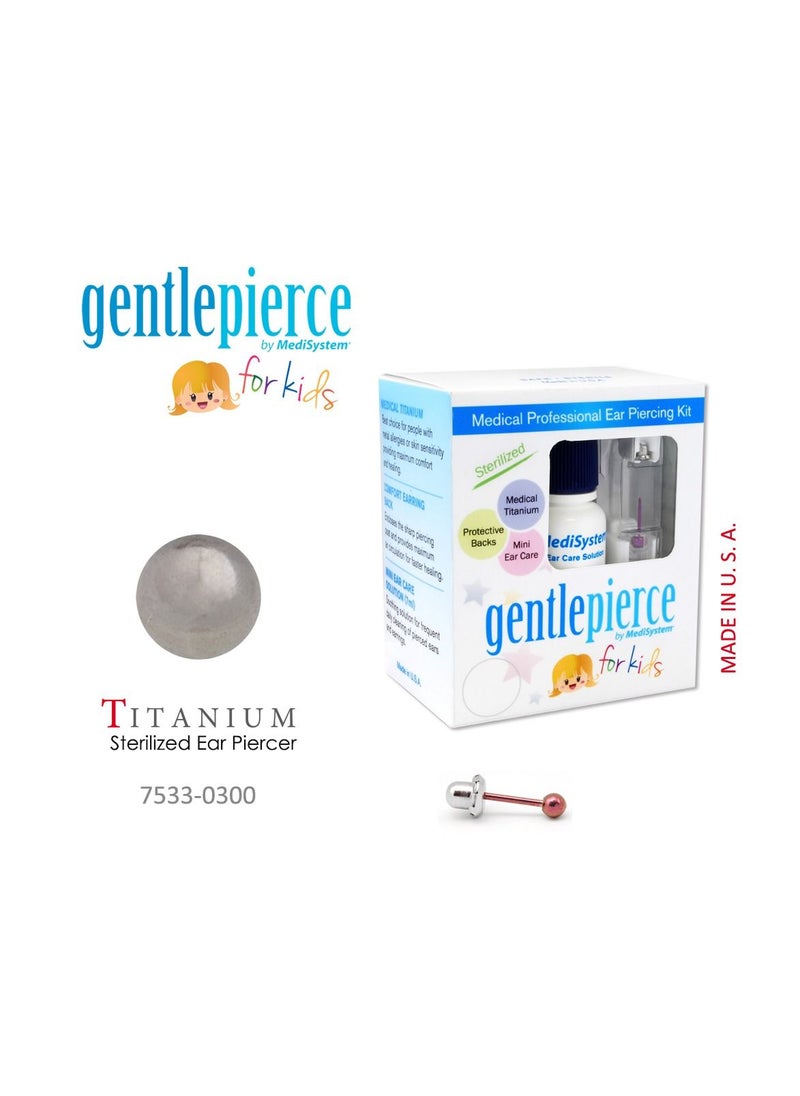 MediSystem Ear Piercing kit at Home Made from Titanium 3mm Ball Made in USA  - Image 1
