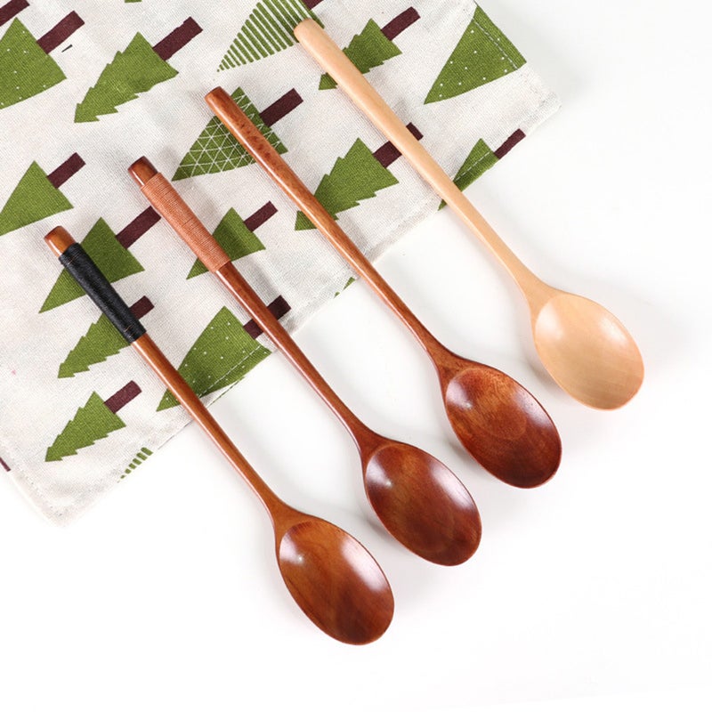 8 Pcs Spoons Handle Stirring Spoons Portable Eating Mixing Soup Spoons Table Spoons Home Kitchen Utensils (Primary Color) - Image 2