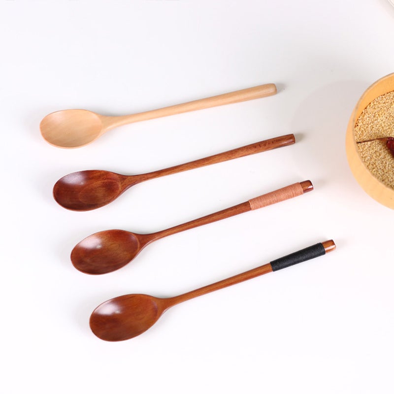 8 Pcs Spoons Handle Stirring Spoons Portable Eating Mixing Soup Spoons Table Spoons Home Kitchen Utensils (Primary Color) - Image 3